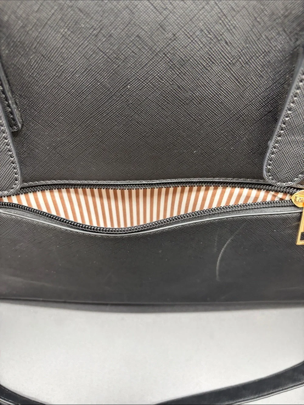 Black Laptop Tote with Bow and Gold Accents